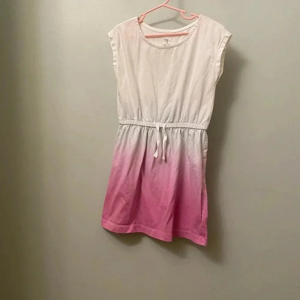 Gap kids ombré pink white dress cap sleeves small 6-7
